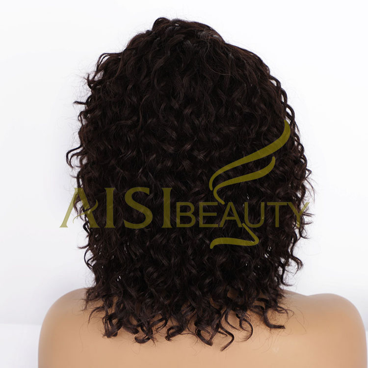 Aisi Beauty Cheap Vendor Short Bob Front Lace Wigs Curly Wave Brown 100% Brazilian Human Hair Lace Front Wigs For Black Women