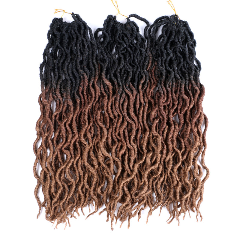 18inch Synthetic Gypsy Locs Crochet Faux Nu Locs Wavy Goddess Locs Boho Dreadlocks Twist Braiding Hair Extension