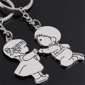 Chaves de casal de desenhos animados de metal personalizado Keyring