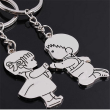 Chaves de casal de desenhos animados de metal personalizado Keyring