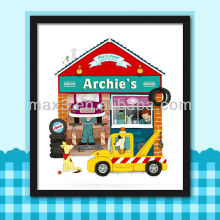 Kids Modern Paintings Clock, Wall Decoration Painting Wall Clock