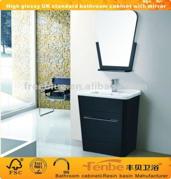 UK style bathroom cabinet with ceramic basin