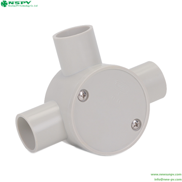 PVC CIRC/Junction box 3way entries 25mm
