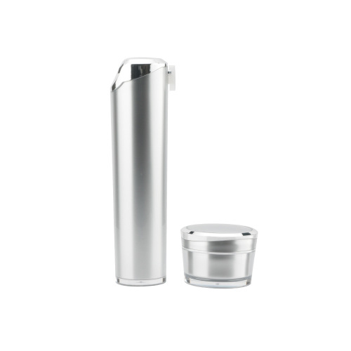 Acrylic silver white moon vacuum cosmetic bottle