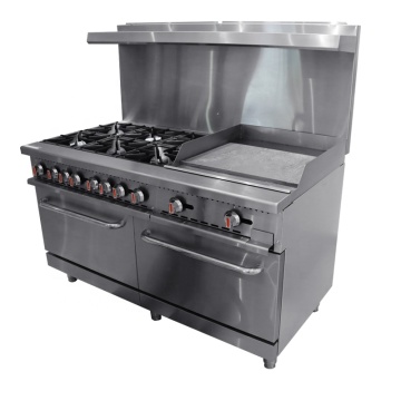 4 Burner Gas Hotplate with Electric Oven - Commercial Range