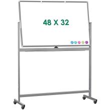 Double-Sided Magnetic Mobile White board with Stand Grey