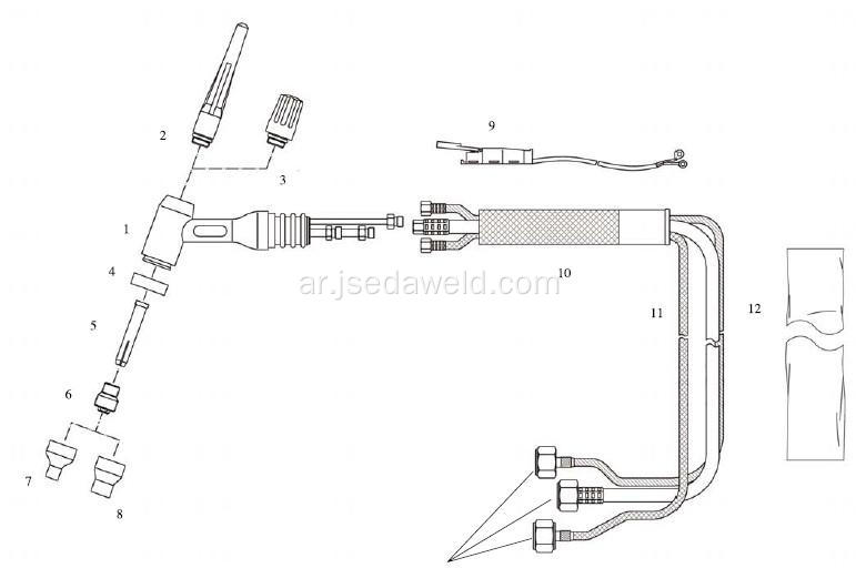 WP-12 ماء TIG TIG TRACH