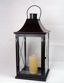 Decorative candle metal lanterns with handle