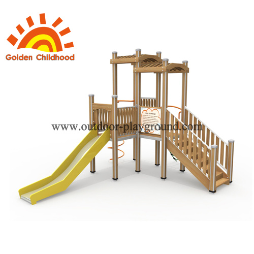 Wooden Slide Outdoor Playground Facility For Sale