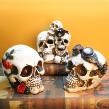 Halloween Home Decor: Human Skull Head Statue & Ghost Resin Crafts