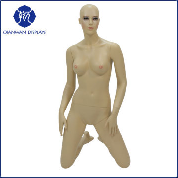 Realistic kneeling female display mannequin