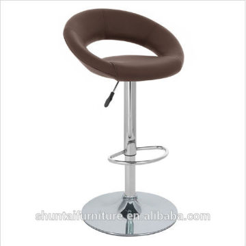 Modern leather round back swivel barstool club chair