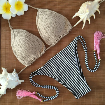 Beautiful Sexy Girl Cherry Bikini Drop Ship Crochet Swimwear