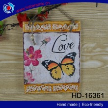 Beautiful butterfly design ceramic wall plaque, ceramic wall hanging, ceranuc decorative plaque