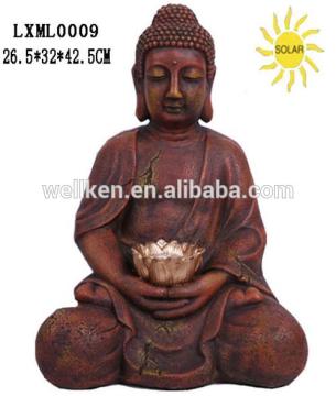 polyresin buddha sculpture solar lights