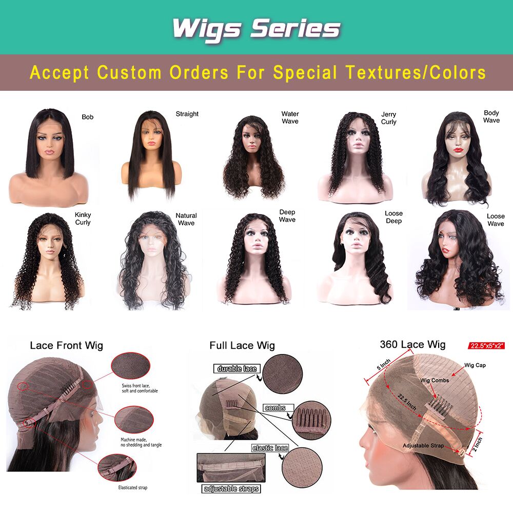 human hair bundles 4X4closure 13X4 frontal wig blonde hair full lace wig 10-30 inch in stock