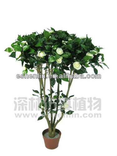 white or red nearly natural 1m artificial camellia flower tree /decoration indoor plant