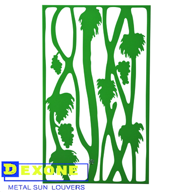 Custom decorative metal laser cut panels as outdoor garden screen