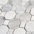 Carrara carreaux de mosaïque de dosseret de cuisine en marbre blanc carrara