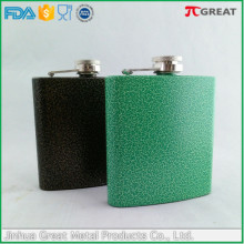 Special Coating Volcano Pattern Stainless Steel Hip Flask
