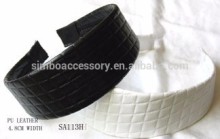 4.8cm wide impression plaid leather headband,plaid leather hairband,alice band,hair accessories,hair jewelry,hair ornament