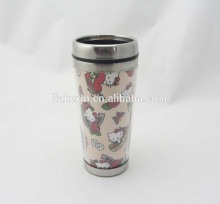 Double wall insulated thermo mug with paper print