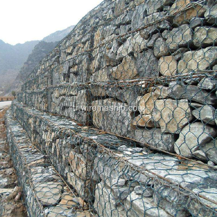 Vinil Kaplı Altıgen Tel Gabion Kutusu