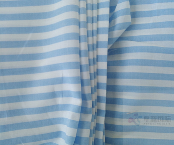 Striped blue and white Yarn Dyed Cotton Fabric2