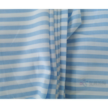Striped Blue And White Yarn Dyed Cotton Fabric