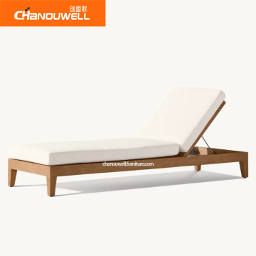 Nordic Design Teak Wood Outdoor Chaise Lounge