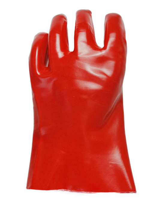 Red PVC acid and alkali resistant gloves