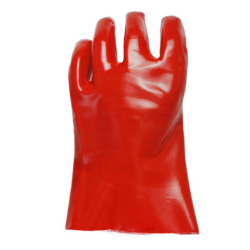 Guanti in PVC rosso resistenti agli acidi e agli alcali