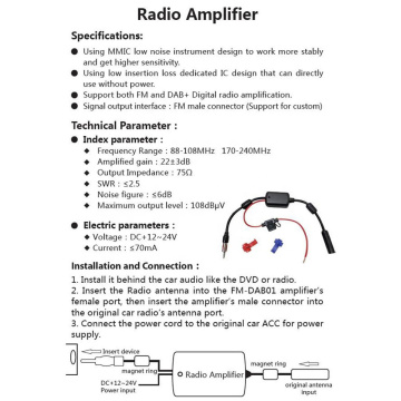 Długi zasięg AM FM DAB Antena radiowa samochodowa