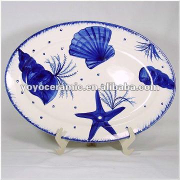 hand painted oceanic ceramic plates