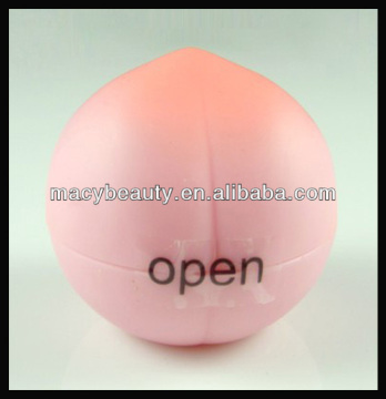 Peach shaped lip gloss container