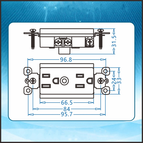 15A Receptáculo Duplex de Protetores de sobrecorrente de 125V de 125V