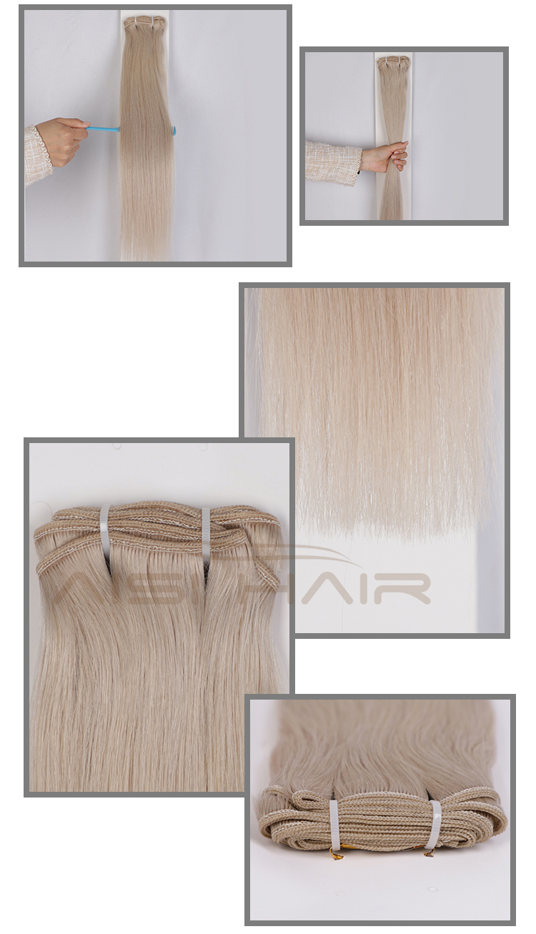 Aisi Hair 10A 100% Brazilian Unprocessed  Human Hair Bundle 20inch Double Drawn Blonde Human Hair Extension For Women