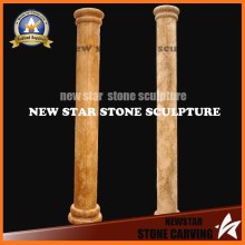 Cheap Desert Gold Travertine Hollow Columns for House Decoration Infoor Marble Columns