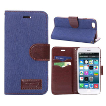 Demin Fabric Jean Leather Case for iPhone 6