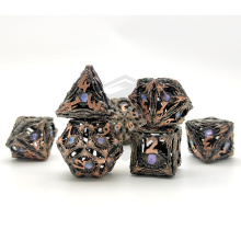 Custom Dragon Pattern Hollow Metal DND Dice Set for Dungeon and Dragon Games