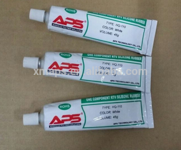 Semi-flow silicone one component adhesive