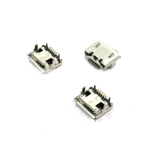 Micro usb B Nữ SMT Dip với mặt bích