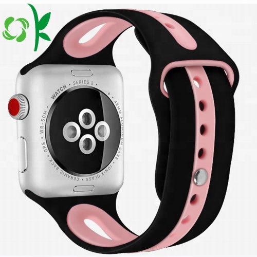 Warna Double Lelaki / Wanita Sukan Iwatch tali silikon