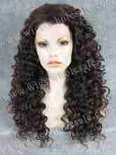 Wig Young Curly Hair Brown Lace Wig 180% Density Synthetic Lace Front Wigs