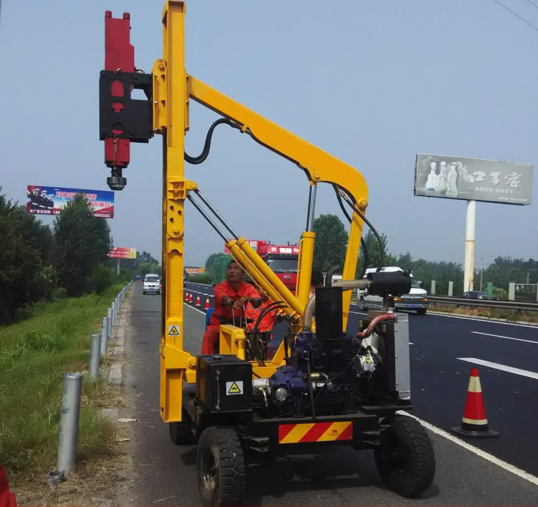 Hydraulic Hammer Pile Driver Guardrail Piling Machine for Highway Guardrail Installation