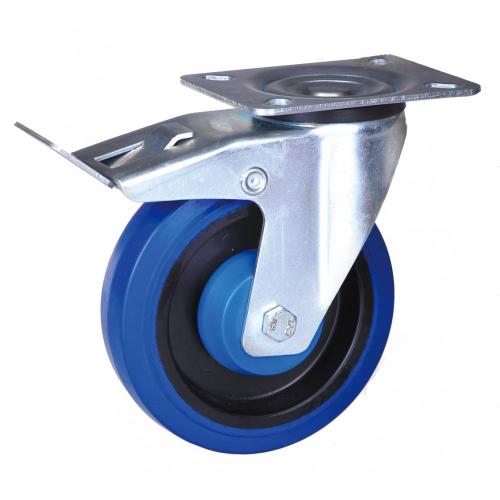 6 inch swivel caster with elastic rubber wheel