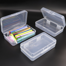 Suqare PP Storage Pencil Color Box Case Organizer Pen Boxes Packaging Plastic Clear Pen Box Case