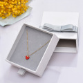 Texture Paper White Slide Drawer Jewelry Box Halsband