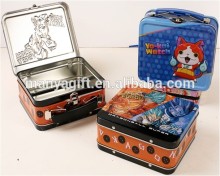 embossed logo Storage box tin lunch box with lock and key