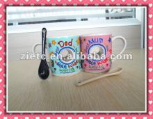 ceramic fondue mug for promotion with glaze printing